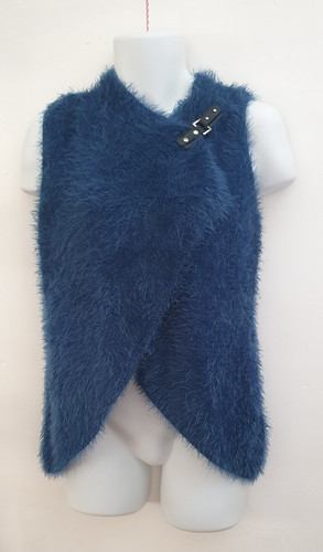 Fluffy blue gilet waistcoat - fluffy,