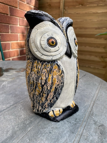 Owl garden stone statue - owl,