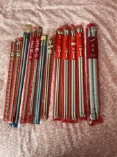 Bundle Of 12 Sets Of Knitting Needles Various Sizes Majority Are Aero