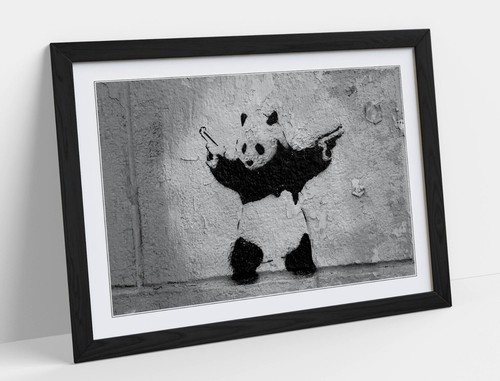 Banksy shooting panda graffiti - shooting,