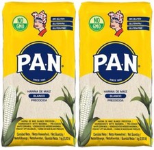 Harina PAN Pre-Cooked White Maize Meal - 1kg (Pack of 2)