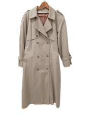 DANNIC MAC Ladies UK Large Light Cream Long Line Vintage Trench Coat Pre Loved