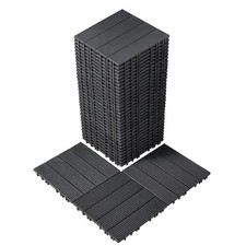 VEVOR Interlocking Deck Tiles 36 Pack 11.6"x11.6" Plastic for Porch Dark Grey