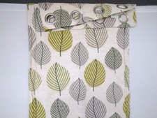 DUNELM Pair of Curtains with Leaf Print Design color Beige and Green