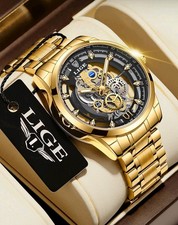 LIGE Mens Stainless Steel