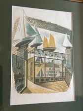 ERIC RAVILIOUS  Original 1938 Model Ships + Railways lithograph - High Street 