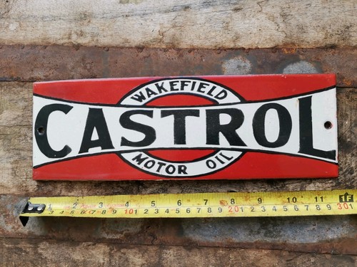 Enamel sign castrol motor - motor, oil