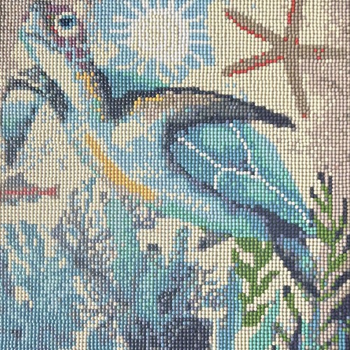 Framed cross stitch - cross, needlework