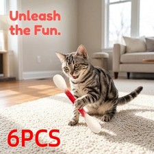 6pcs cotton swab cat toy - cotton,