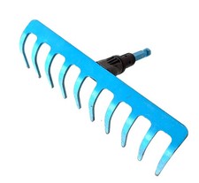 Gardena Combisystem 25cm Rake Head Lawn Soil Levelling Gardening 10 Teeth