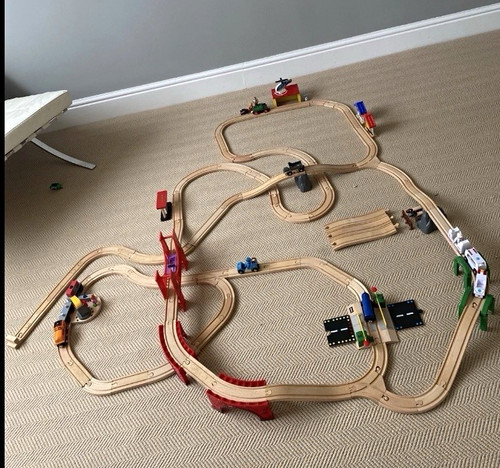 Wooden train track set - train,
