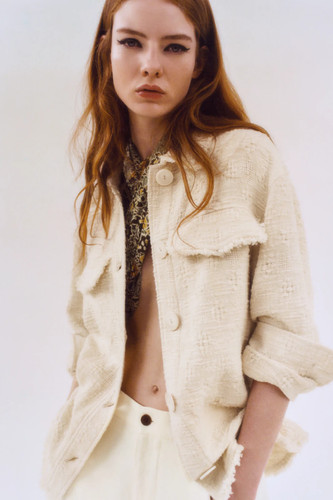 Zara cream cotton over shirt - zara,