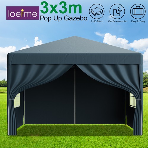 3x3m garden gazebo with sides - with,