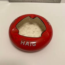 HAIG Red Ceramic Ashtray Round
