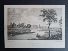 Antique 1831 print - Cardiff -