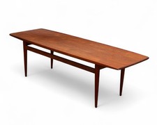 Danish Mid Century Teak Surfboard Coffee Table.