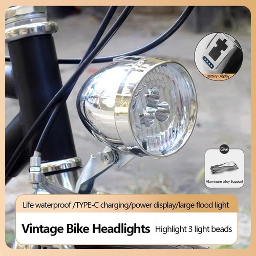 Vintage bike front light led - vintage, 3
