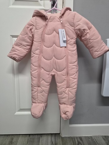 Girls pink snowsuit - snowsuit., 6-9