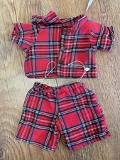 Build A Bear, Red Tartan Plaid Check Pyjamas.