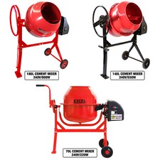Electric Cement Mixer Portable Concrete Mortar Mixing Machine 240V With Wheels