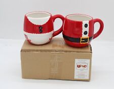 Set of 2 Mr & Mrs Santa Claus Mugs Novelty Gift Christmas Red Tea Hot Chocolate