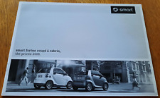 SMART price list car brochure from the UK 2009 / 2010 ForTwo / Cabrio / Brabus
