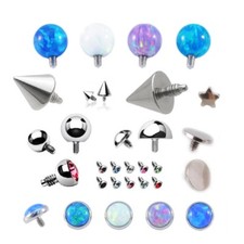 Dermal Anchor Top Micro Dermal Head Surface Piercing Balls Cones Domes Gems