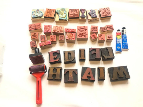 Rubber stamps wooden job - stamps,