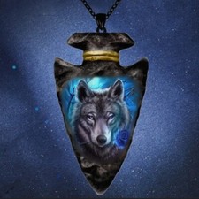 Wolf Necklace Arrowhead Style