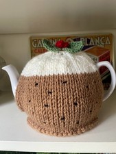 Christmas Pudding Hand Knitted  Tea Cosy for a medium sized teapot. New.