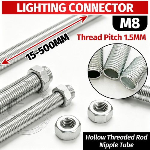 Hollow threaded rod nipple - m8,