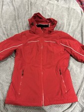 Ladies Red Softshell Waterproof Jacket – Walking / Ski / Rain Coat Size Small