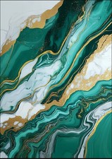 TEAL GREEN, WHITE AND GOLD