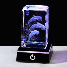 3D Crystal Dolphin Figurine
