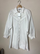 Zara white cotton poplin