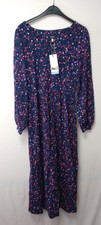 Ladies Joules Long Sleeve Jersey Dress Navy with Hearts designs Size 10 BNWT