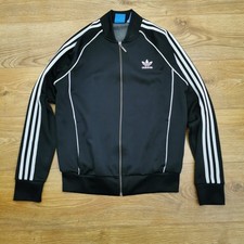 Adidas Track Jacket Mens M Medium Black SST Firebird Trefoil Originals Retro