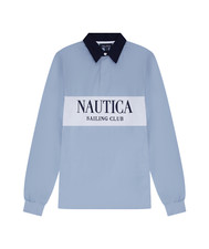 Nautica Murray Mens Rugby Shirt Blue Fog