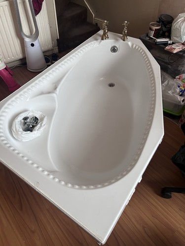 White acrylic corner - bath, with