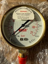 Vintage Boss 21 bar/300lbs Brass Pressure Gauge