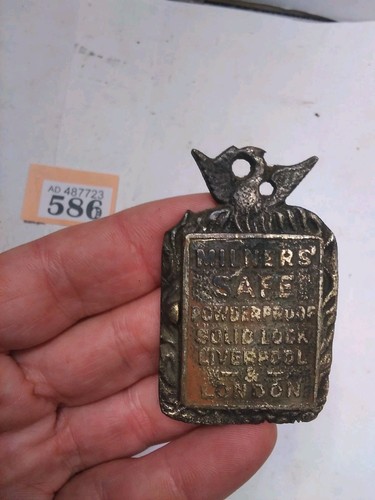 Milners brass safe plaque - brass,