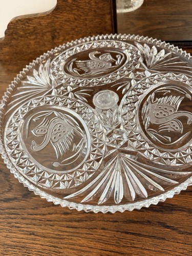 Hofbauer cut crystal swans - cut,