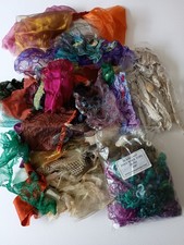 Job Lot Of Interesting Fabric Pieces etc. For Textile Art.