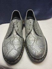 Womens, Dr Martens, Silver and Black Snake Skin Shoes, Size UK 6.