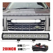 Tri-Row 20" LED Light Bar Spot Flood Bumper Fits Land Rover Freelander 2 Harness