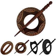 Shawl Pin Scarf Ring Brooch Wooden Decorative - For Knitwear & Knitted Scarves