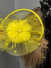 fascinator in yellow new for