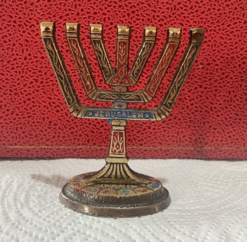 Vintage jerusalem menorah - vintage,