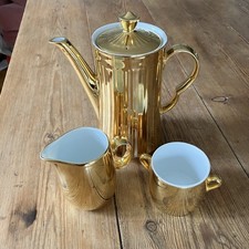 Vintage ROYAL WORCESTER Gold Lustre Coffee Pot With Milk Jug & Jam (no lid)