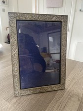 Vintage Silver Plated Free Standing Photo Frame Wooden Back REG ‘PLATO’ England